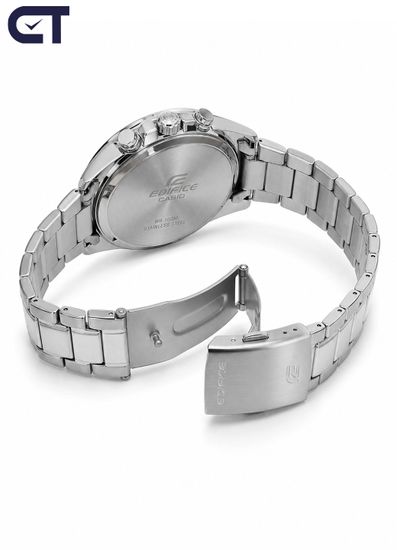 CASIO EFR-552D-1A3VUDF EDIFICE мужские наручные часы — крупный хронограф с ретроградным счётчиком и цветными акцентами