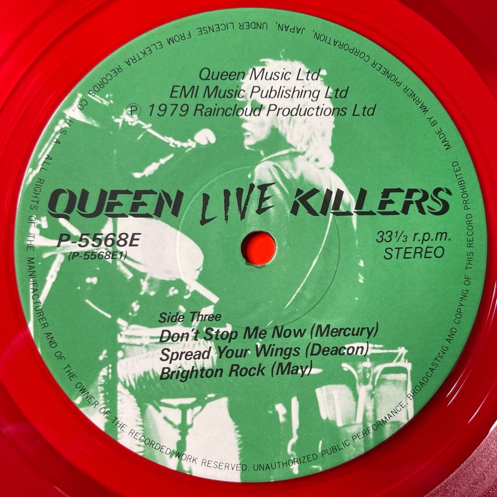 Винтажная виниловая пластинка LP Queen Live Killers (Japan 1979) (No Obi) (Grenn and Red Vinyl) We Will Rock You