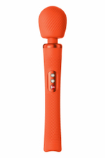 Оранжевый вибромассажер Vim Vibrating Wand - 31,3 см. (Цвет: оранжевый)