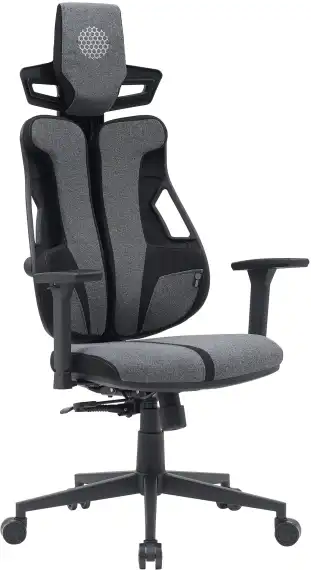 Кресло Cactus CS-CHR-DUO серый/черный с подголов. крестов. сталь пластик черный