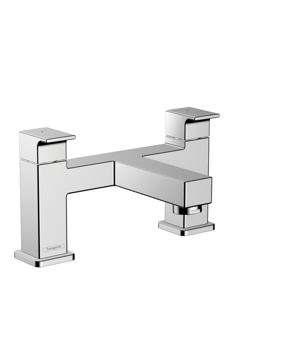Смеситель на борт ванны Hansgrohe Vernis Shape на край ванны, на 2 отверстия матовый чёрный 71452670