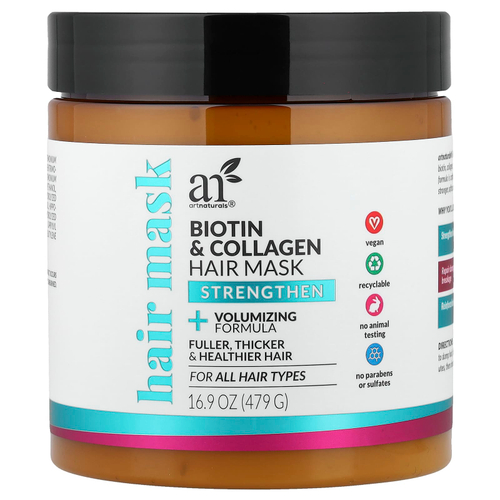 artnaturals, маска для волос с биотином и коллагеном, для всех типов волос, 479 г (16,9 унции)