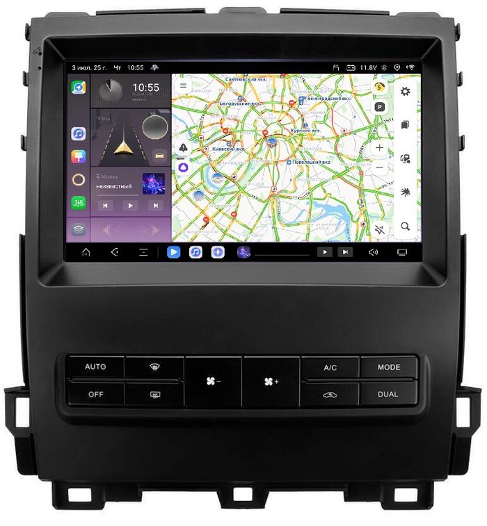 Магнитола для Lexus GX470 J120, Toyota Land Cruiser Prado 120 (климат на большом экране) - Kuberg QLed, Android 13, Быстрейшая, CarPlay, SIM-слот