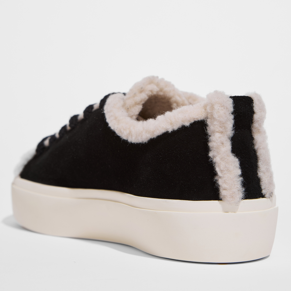 Замшевые кеды INUIKII Shearling Low Black на меху