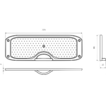 Накладка на транец Badger 305 х  95 х 20мм Металл Черная Предняя DJ1202B / 2034001
