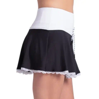 Теннисная юбка Lucky in Love Hip Tie Lace Active Mini - white/black