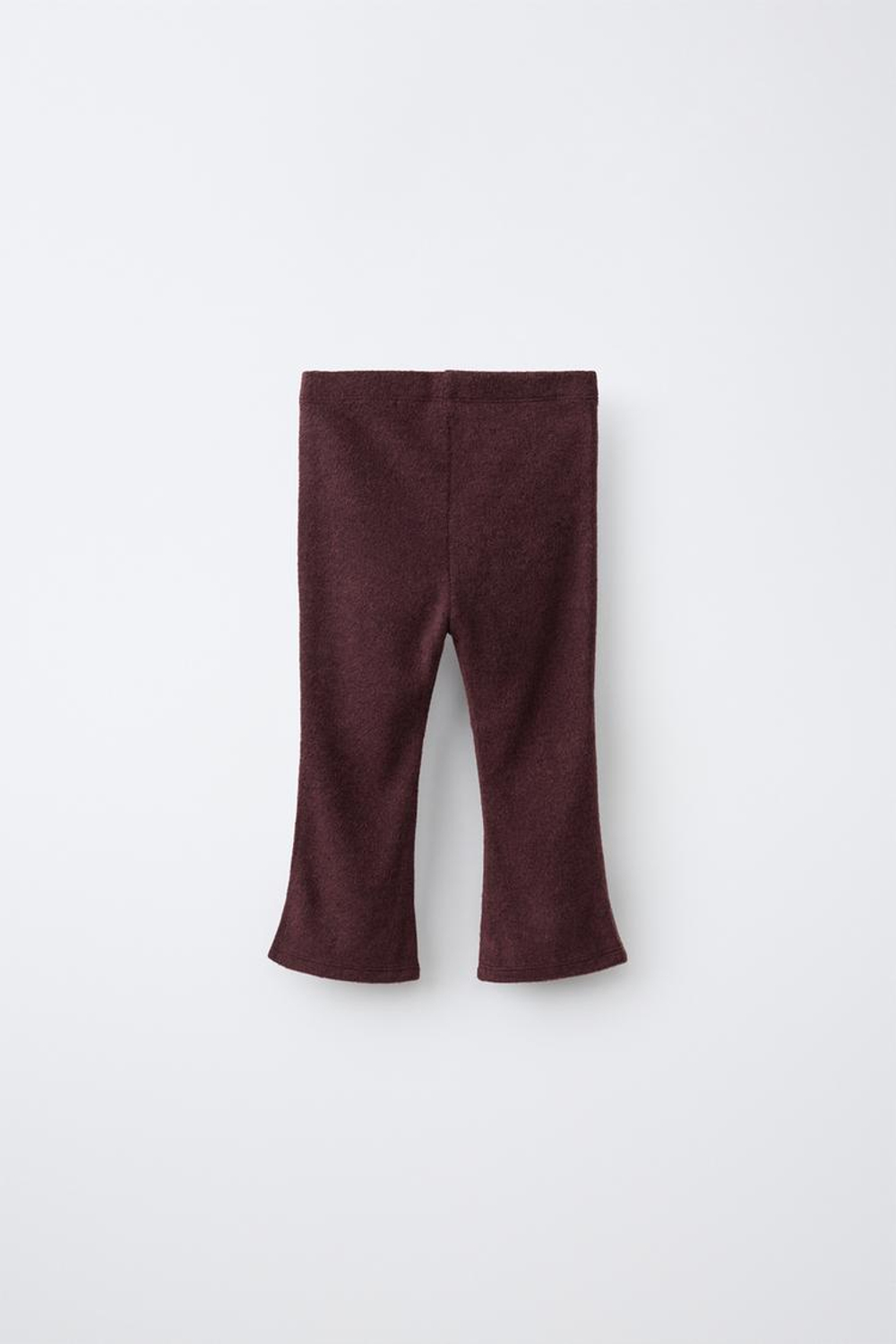 ZARA ТРИКОТАЖНЫЕ БРЮКИ FLARE С БАНТАМИ SOFT TOUCH, ТЕМНО-БОРДОВЫЙ