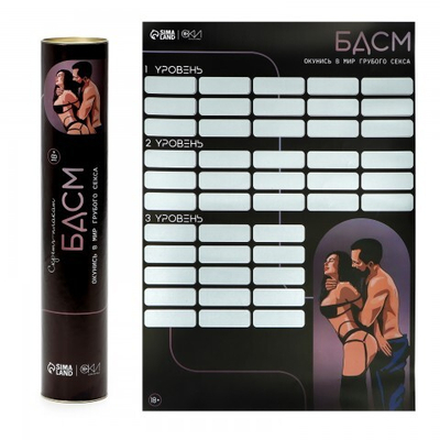 Плакат для двоих со скретч-слоем «БДСМ», А3, 18+