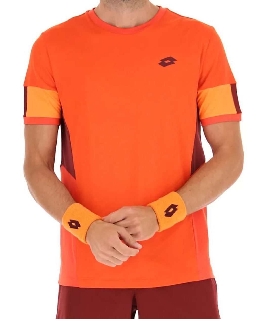 Мужская теннисная футболка Lotto Tech и D1 Tee - grenadine red