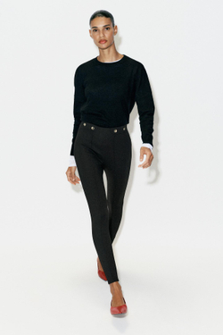 ZARA ЛЕГИНСЫ С ПУГОВИЦАМИ, ЧЕРНЫЙ