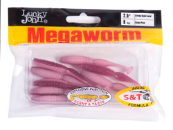 Виброхвосты съедобные LJ Pro Series MegaWorm 2,5in (6,35 см), цв. T61, 8 шт.