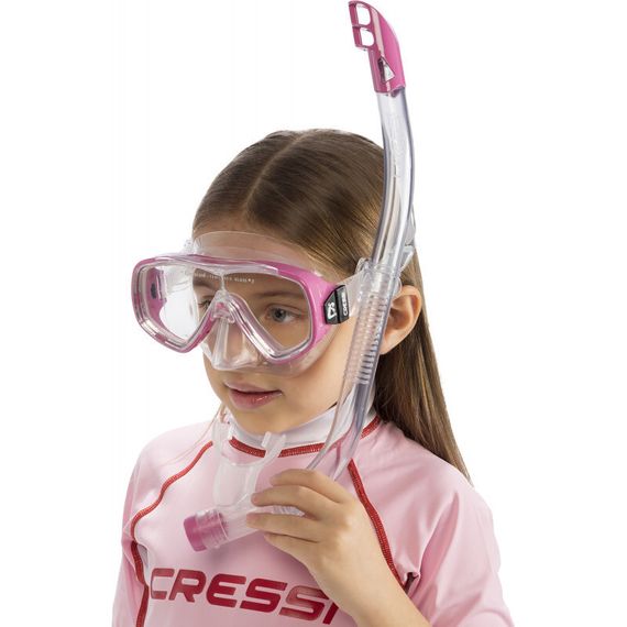 Набор для снорклинга детский Cressi Ondina Junior Box (Маска Ondina + Трубка Top + Бокс) розовый