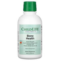 Childlife Clinicals Bone Health Liquid Calcium Magnesium Zinc with D3 & K2 Orange Flavor 473 ml | D3 va K2 vitaminlari hamda tabiiy apelsin qoʻshilgan suyuq kalsiy, magniy, rux, 473 ml
