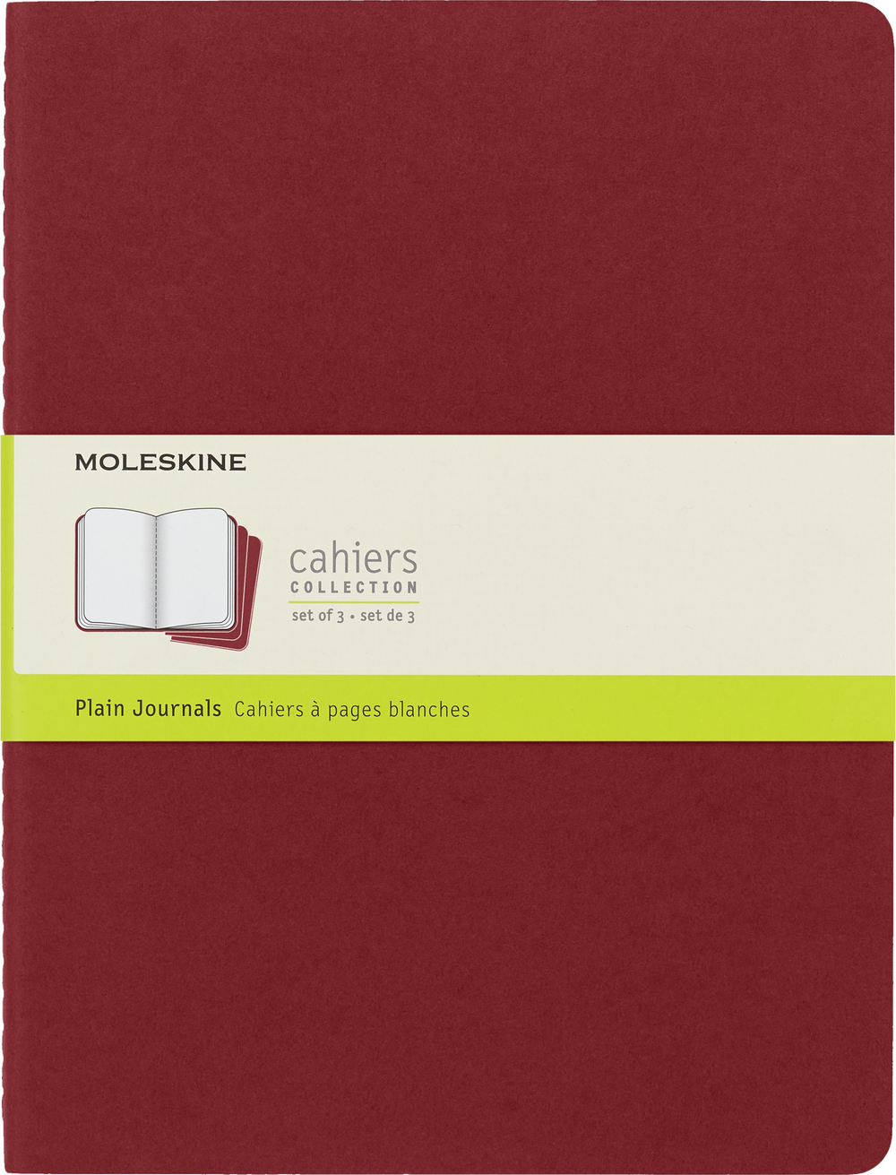 Блокнот Moleskine Cahier Journal CH123 XLarge 190х250мм 120стр. нелинованный клюквенный (3шт)