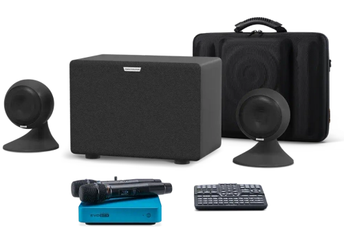 Караоке система Evobox Plus с микрофонами + Акустическая система EvoSound Sphere