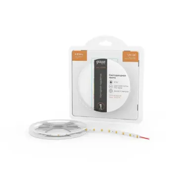 Лента  в комплекте LED 2835/60 12V 4,8W/m 312lm/m 3000K 8mm IP20 5m 1/100 BT005 Basic Gauss