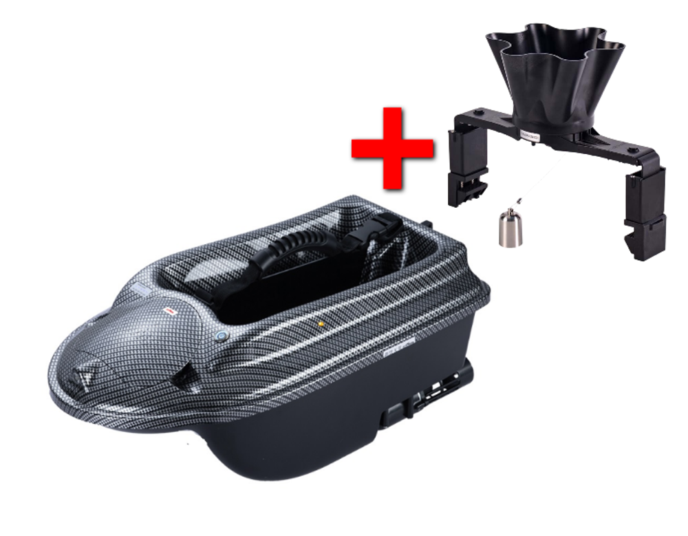 Прикормочный кораблик Boatman Actor Plus GPS Carbon с Разбрасывателем в подарок