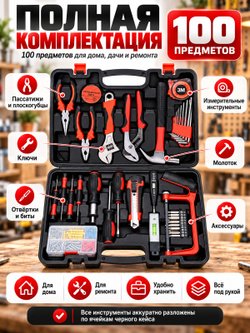 Набор инструментов универсальный 100 предметов (200437)