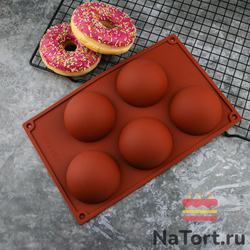 Силиконовая форма «Полусфера» 7,2 см, 5 ячеек