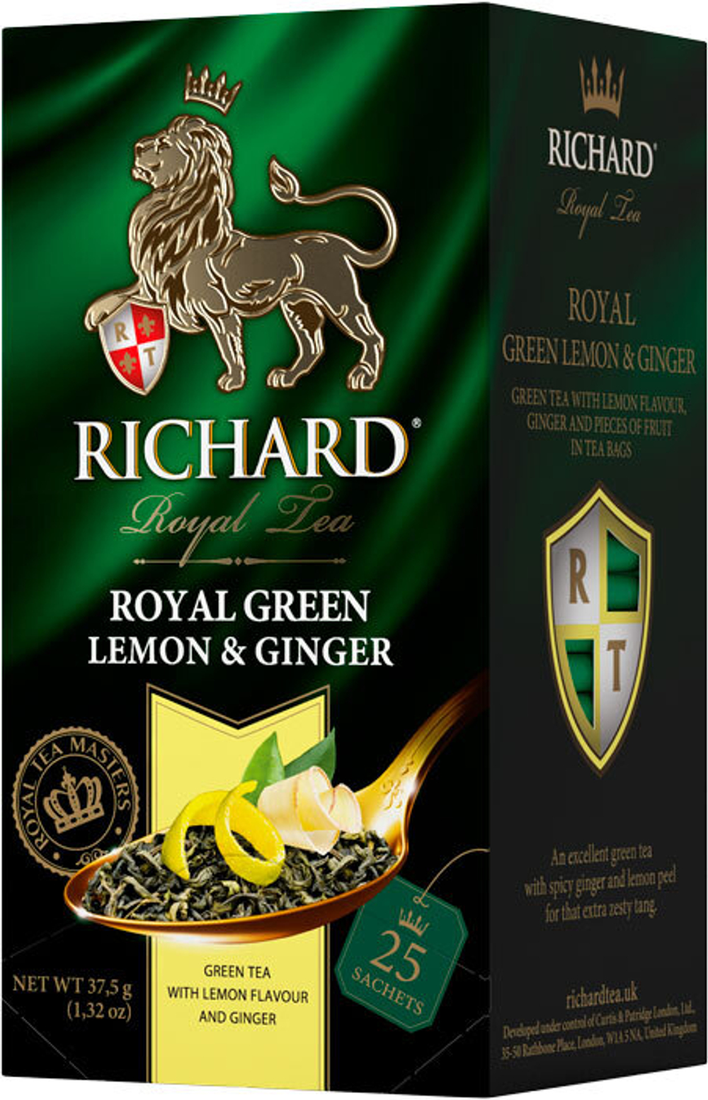 Чай в пакетиках Richard Royal Green Lemon & Ginger 25 шт