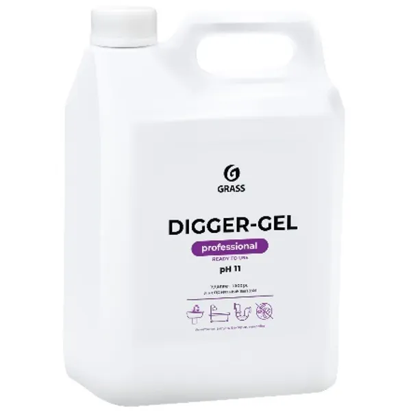 Средство от засоров 5,3 кг "Digger-GEL" "GRASS" (1/4 шт.) 125206