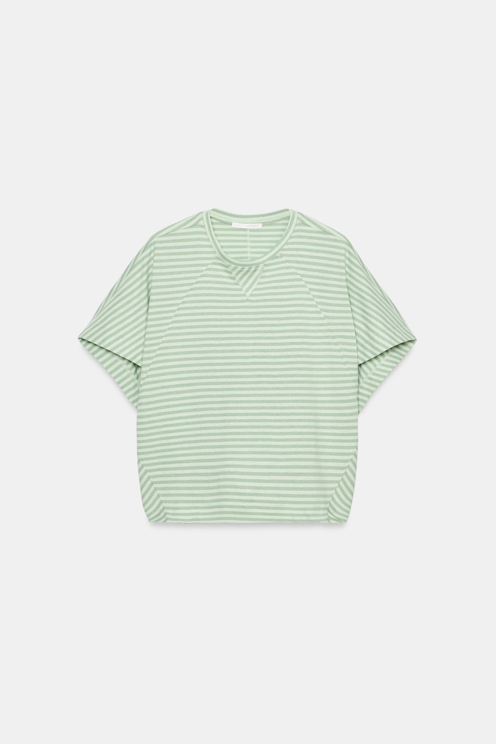 ZARA ФУТБОЛКА ОВЕРСАЙЗ В ПОЛОСКУ, ОТТЕНКИ ЗЕЛЕНОГО