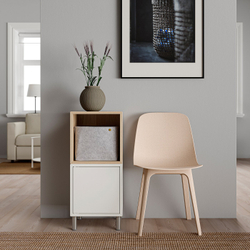 IKEA EKET  (ИКЕА ЕКЕТ)  -  Комбинация шкафов с ножками - белая/имитация беленого дуба 35x35x80 см