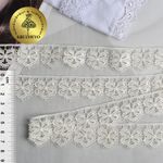 Кружево гипюр (плетёное) 30 мм / 9 метров, диз. 128, цв.6 молочный, Kruzhevo