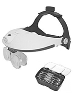Лупа налобная с подсветкой 5 сменных стекла (2LED) MG-81001-G Magnifier