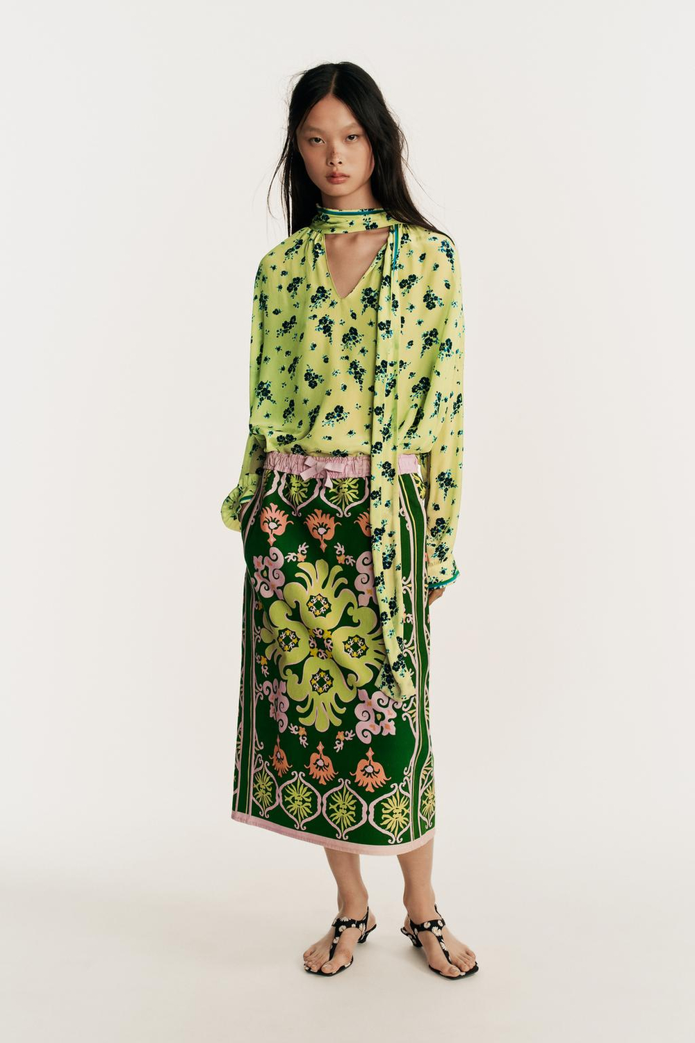 ZARA ЮБКА МИДИ — LIMITED EDITION, С ПРИНТОМ