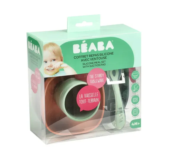 Набор посуды Beaba Coffrey Repas Silicone Mineral