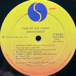 Renaissance ‎– Turn Of The Cards (США 1974г.)