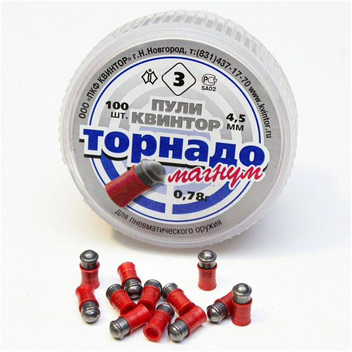 Пуля пневматическая "Торнадо-Магнум" 4,5мм 100шт 0,78гр 8546   320.42