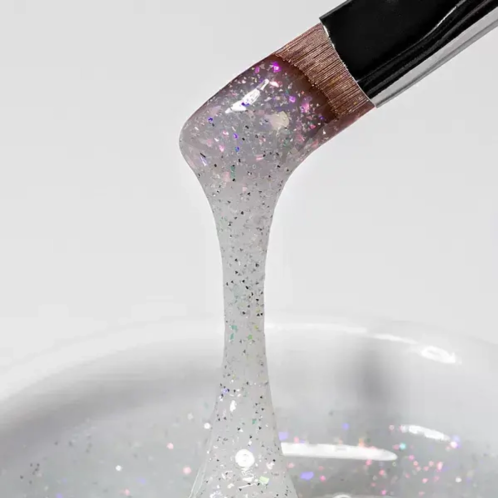 Гель светоотражающий BUILDER UV GEL MILK DIAMOND RuNail, 15г №9872