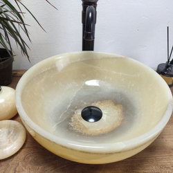 Раковина из оникса Bowl Yellow BO-60975 40x40x15 из натурального камня