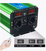 Инвертор 12V-220V 8000W/4000W чистый синус пульт управл. зеленый Lvyuan