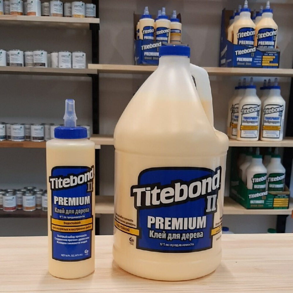 ВМЕСТЕ ДЕШЕВЛЕ ХИТ! Клей столярный оптимальный влагостойкий TITEBOND II Premium Wood Glue 3,8 л и 473 мл N0167-2AM