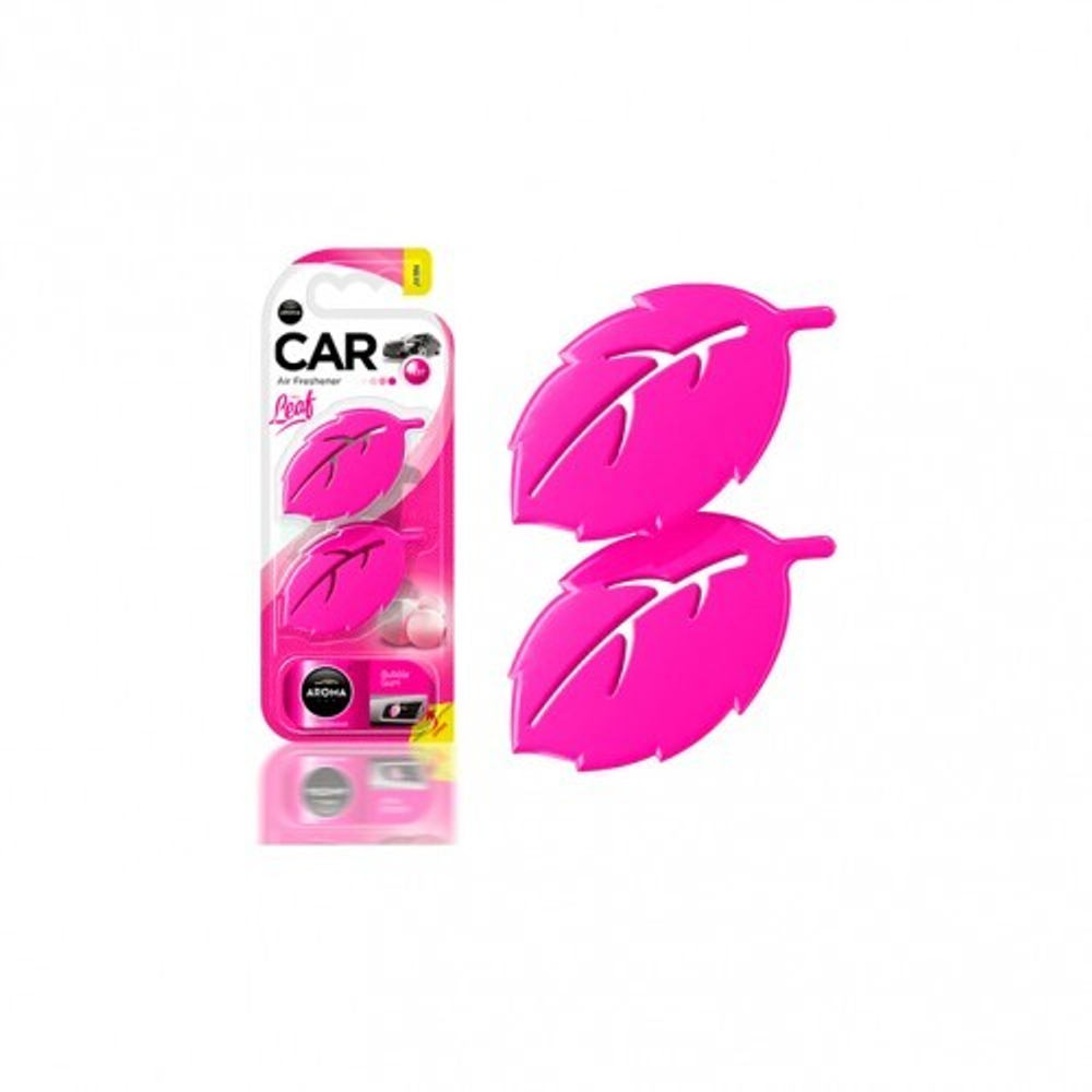 AROMA CAR Полимерный ароматизатор AROMA CAR LEAF 3D mini Bubble Gum