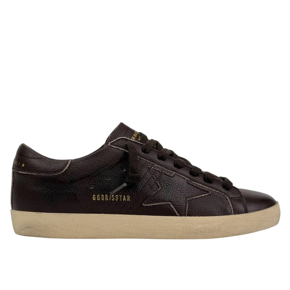 Мужские кеды Golden Goose Super Star / Коричневые кожаные