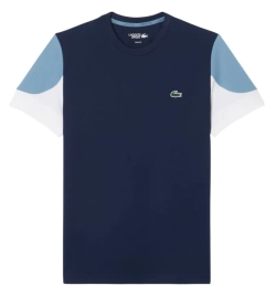 Мужская теннисная футболка Lacoste Sport Printed Colour-Block - navy blue/blue/white