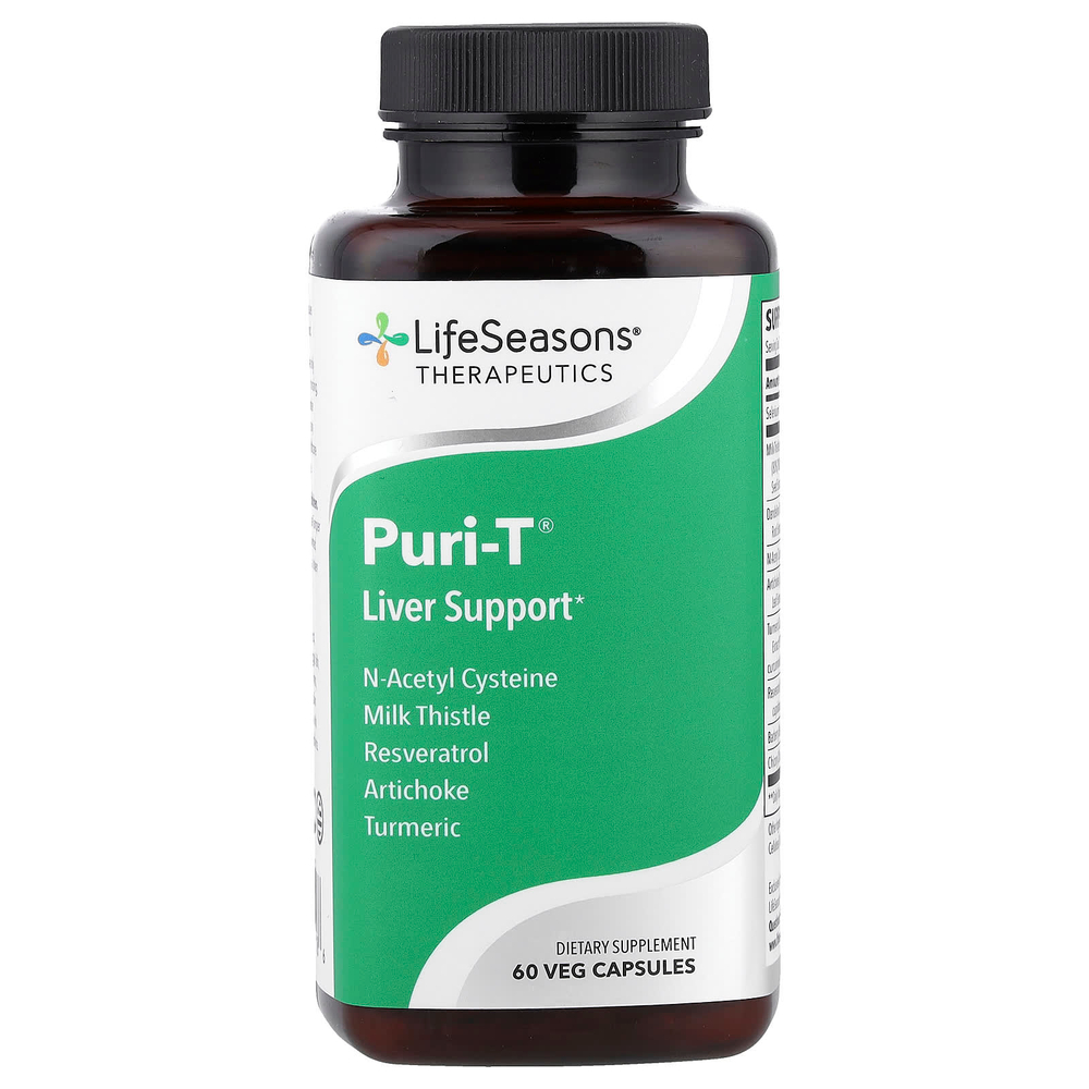 LifeSeasons, Puri-T®, поддержка печени, 60 растительных капсул