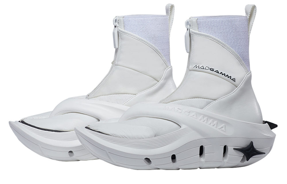 MADGAMMA Mid-Calf Boots Unisex White/Black
