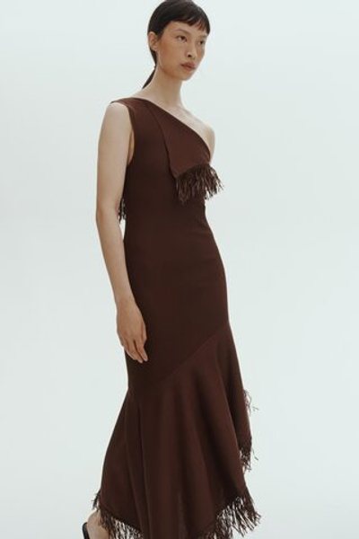 Трикотажное платье на одно плечо с кисточками - H&M