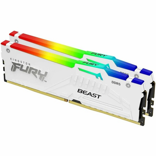 Модуль памяти DIMM DDR5 64Gb, 5600Mhz, 2x32Gb, Kingston FURY Beast RGB White (KF556C36BWEAK2-64)