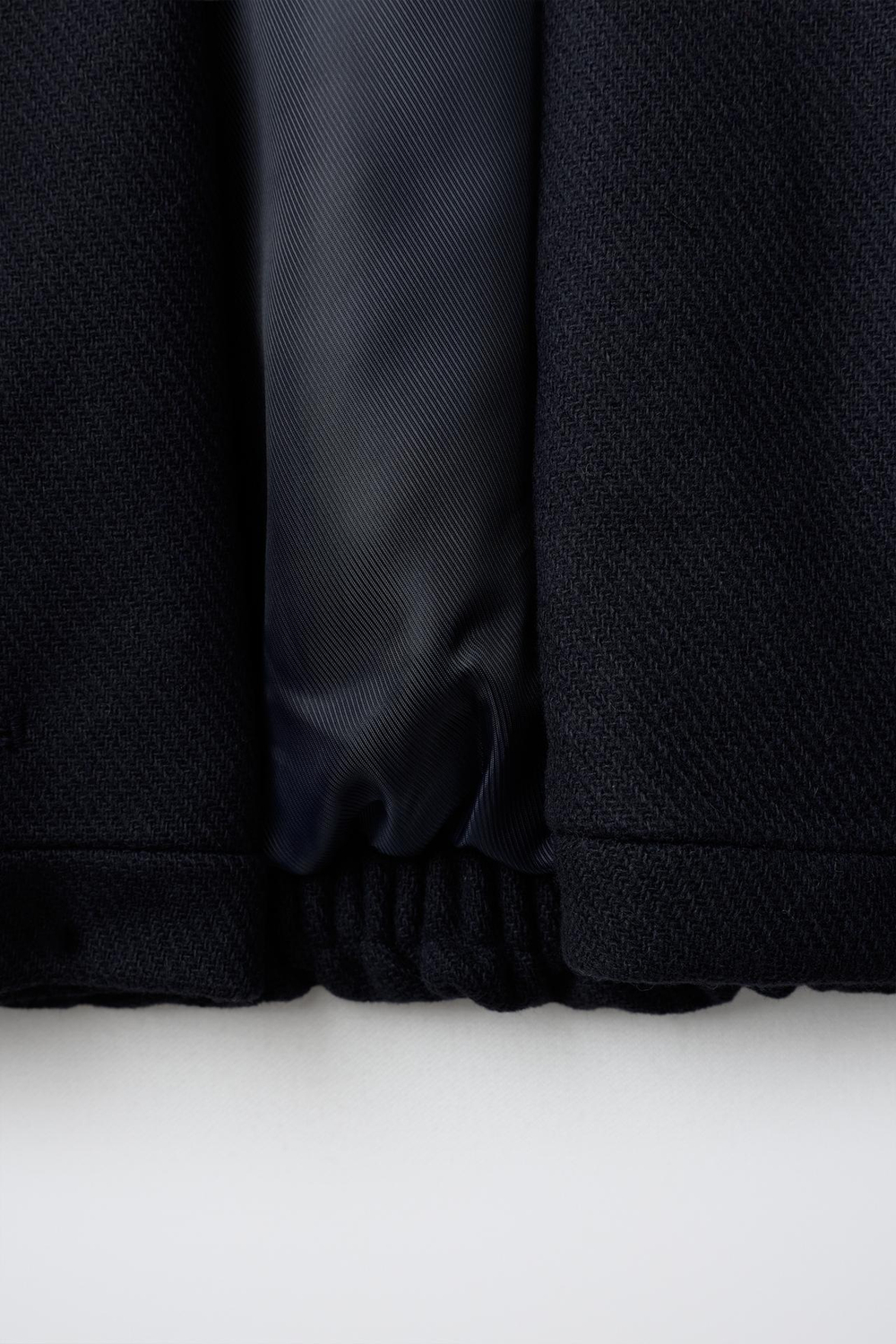 ZARA КОРОТКОЕ ПАЛЬТО ИЗ СМЕСОВОЙ ШЕРСТИ, МОРСКОЙ СИНИЙ