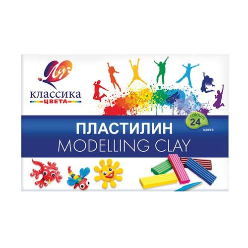 Пластилин 24цв 480г "Классика" стек карт упак