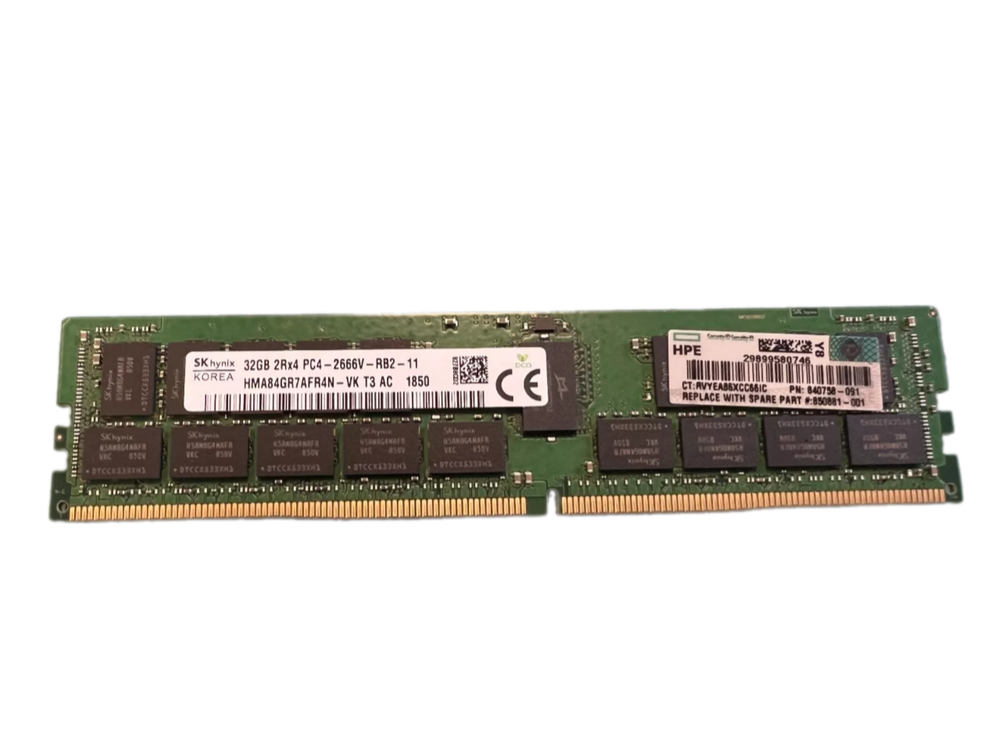 Модуль памяти для сервера HPE 32GB DDR4 PC4-21300 (2666 МГц) 840758-091, REG ECC CL19 1.2V 850881-001