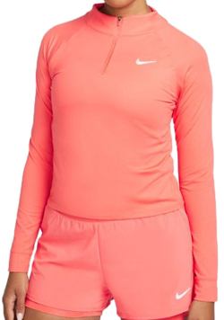 Женская футболка теннисная (dł. Рукава) Nike Court Dri-Fit Victory Top LS W - magic ember/white