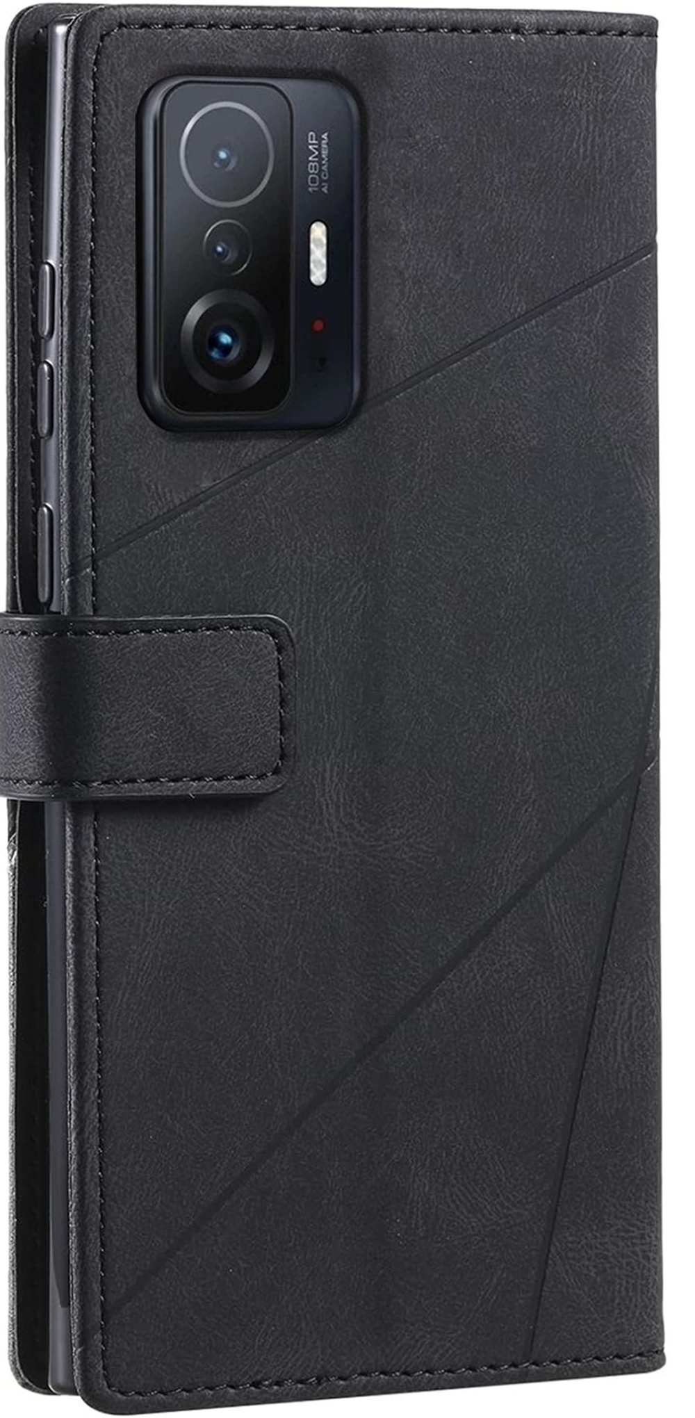 Дизайнерский чехол-книжка из кожи для XIAOMI 11T PRO / 11T с отделом для наличных, 3 слотами для карт и подставкой