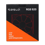 Кулер для CPU ТЕСЛА (TESLA) 920RGB, 1х120мм, 3-pin, Al+Cu, серебристый-черный-белый/FRGB, 1600rpm, 47CFM, 23дБ, 2-PIPE(прямой контакт), TDP 135Вт, INTEL 1700/1200/115x/775/1366, AMD AM5/AM4/AM3(+)/AM2(+)/FM2(+)/FM1/754/940/939 (TSL-920-RGB)
